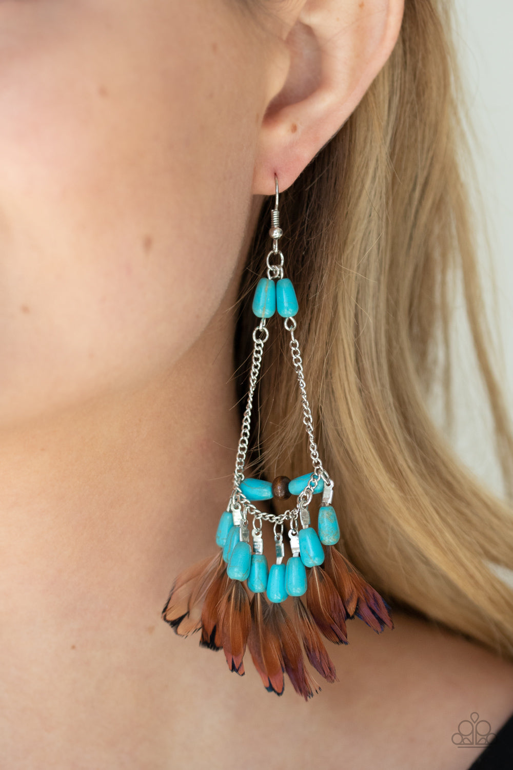 Paparazzi Haute Hawk - Blue Earrings - Pusher P