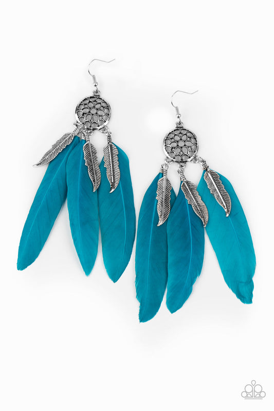 Paparazzi In Your Wildest DREAM-CATCHERS - Blue Earrings - Pusher P