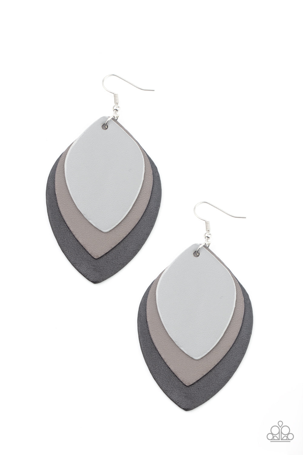 Paparazzi Light as a LEATHER - Black Earrings - Pusher P