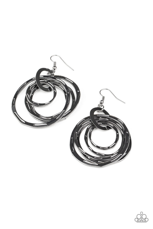 Paparazzi Ringing Radiance - Black Earrings