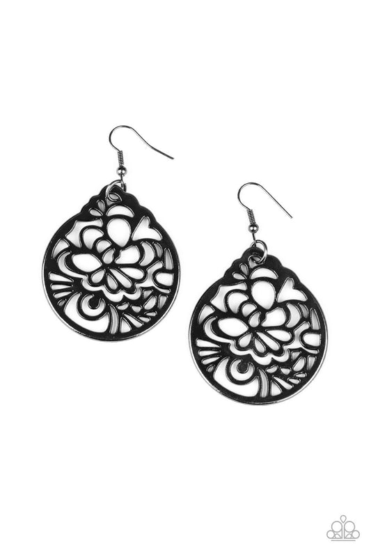 Paparazzi Garden Mosaic - Black Antiqued Earrings