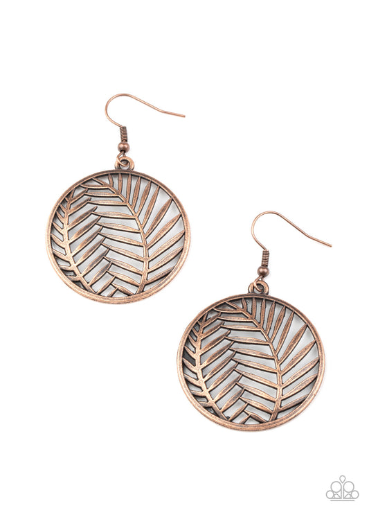 Paparazzi Palm Perfection - Copper Earrings - Pusher P