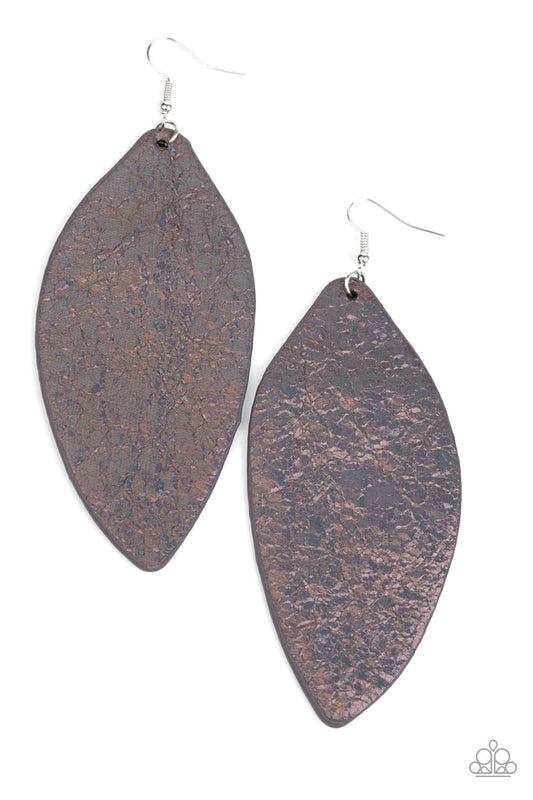 Paparazzi Eden Radiance - Multi Oil Spill Iridescent Earrings - Pusher P
