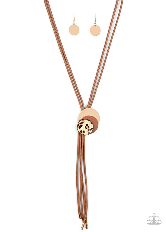 Paparazzi I'm FELINE Good: Brown Necklace - November 2020 Life Of The Party Exclusive - Pusher P