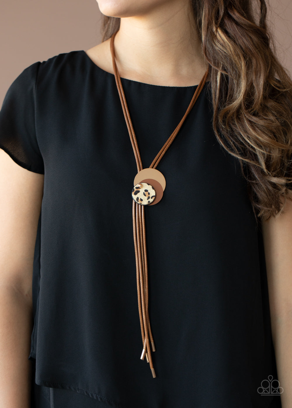 Paparazzi I'm FELINE Good: Brown Necklace - November 2020 Life Of The Party Exclusive - Pusher P