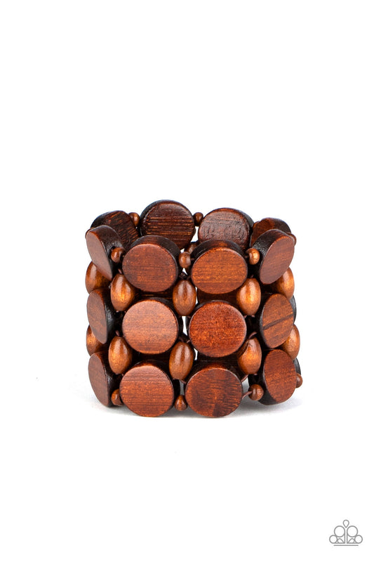Paparazzi: Cruising Coronado - Brown Wooden Bracelet - Pusher P