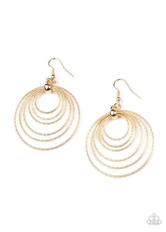 Paparazzi Elliptical Elegance - Gold Earrings - Pusher P