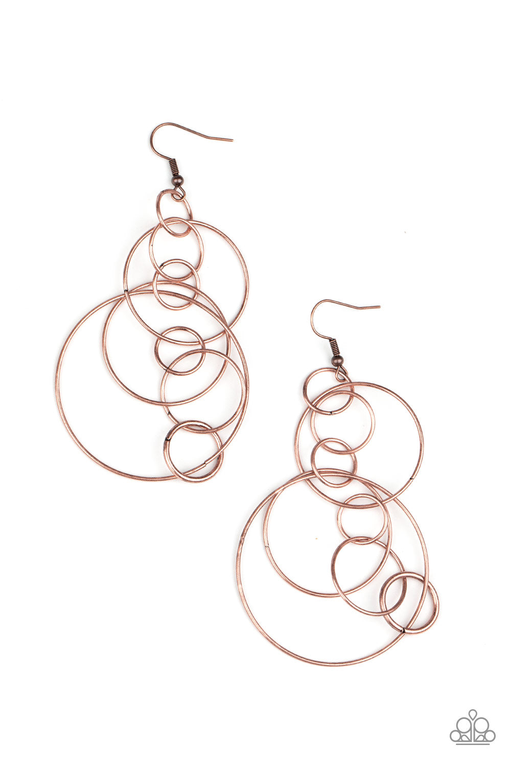 Paparazzi Running Circles Around You - Cooper Hoop Earrings - Pusher P