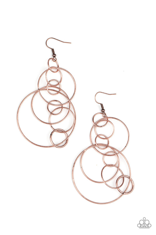 Paparazzi Running Circles Around You - Cooper Hoop Earrings - Pusher P