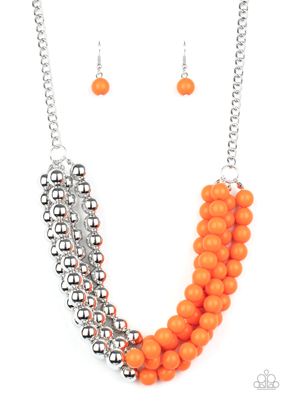 Paparazzi Layer After Layer - Orange Necklace - Pusher P