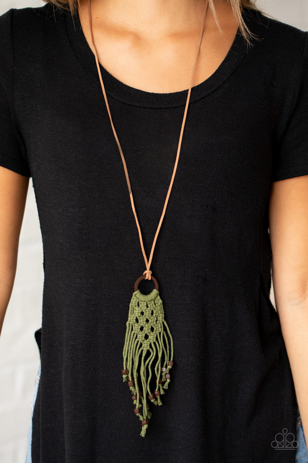 Paparazzi It’s Beyond MACRAME! - Green Necklace - Pusher P
