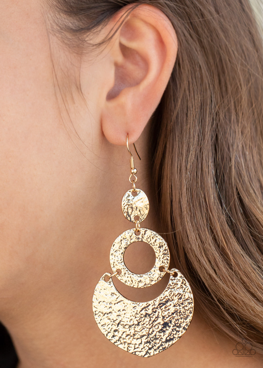 Paparazzi Shimmer Suite - Gold Earrings - Pusher P