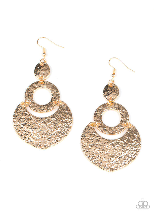 Paparazzi Shimmer Suite - Gold Earrings - Pusher P