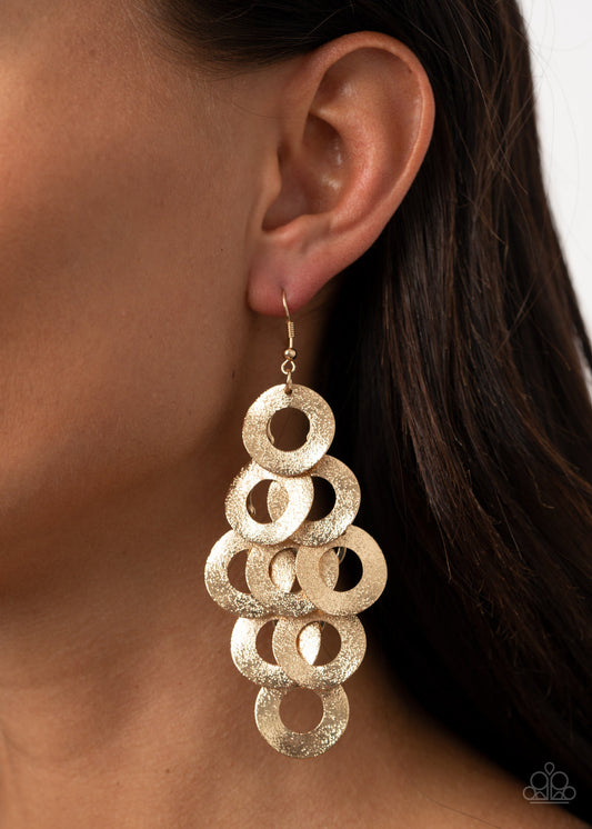 Paparazzi Scattered Shimmer - Gold Earrings - Pusher P