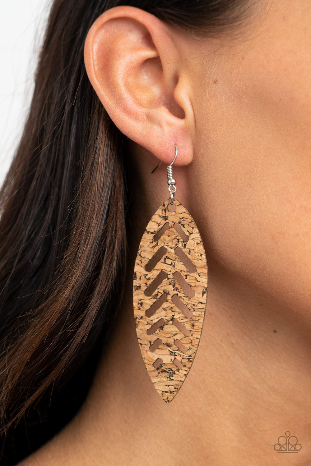 Paparazzi Youre Such A CORK - Leafy Earrings - Pusher P