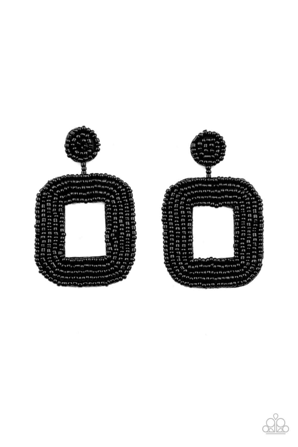 Paparazzi Beaded Bella - Black Earrings - Pusher P