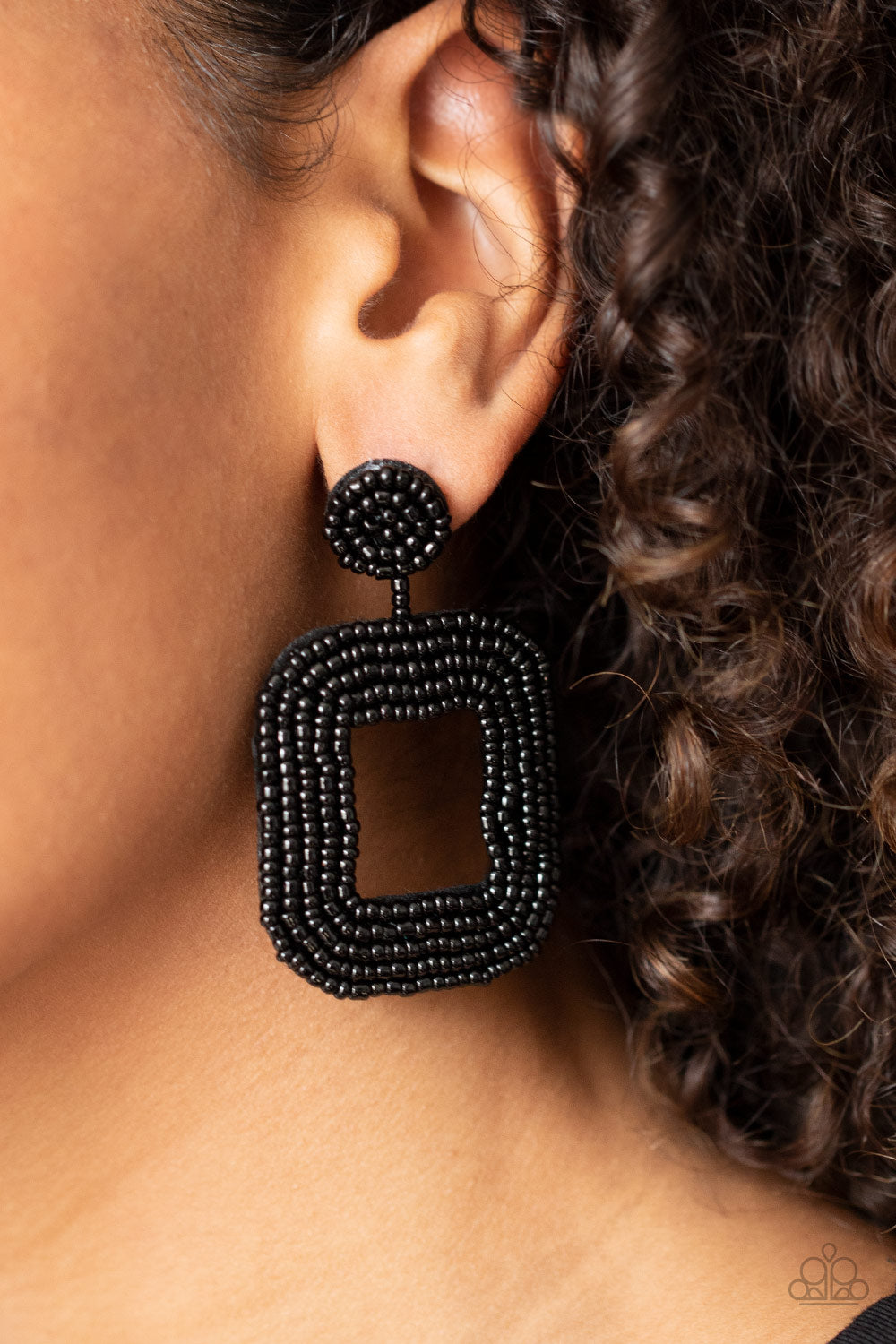 Paparazzi Beaded Bella - Black Earrings - Pusher P