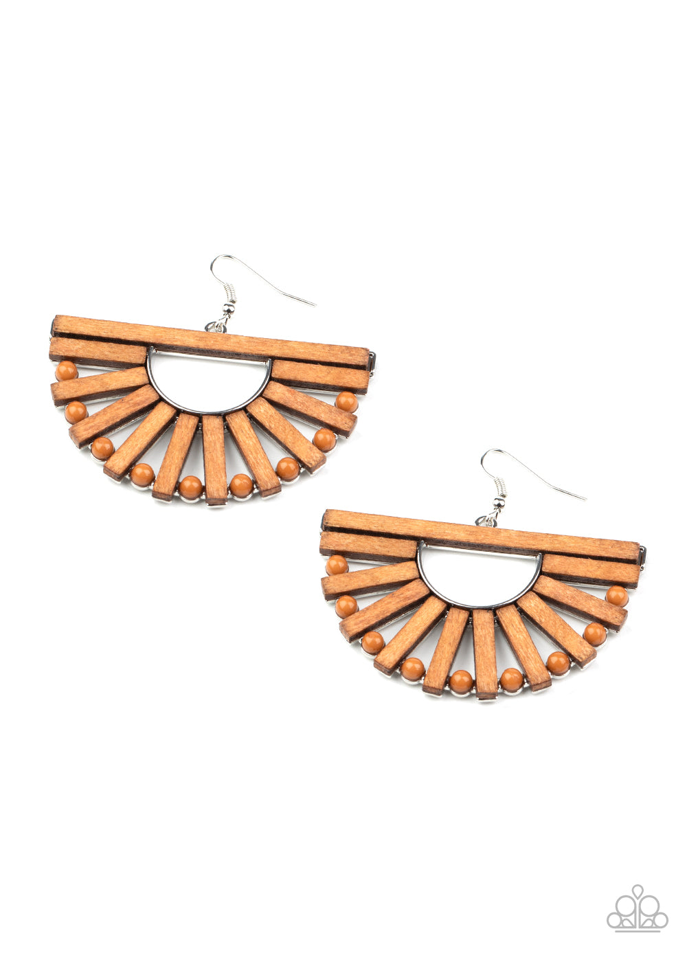 Paparazzi Wooden Wonderland - Brown Earrings - Pusher P