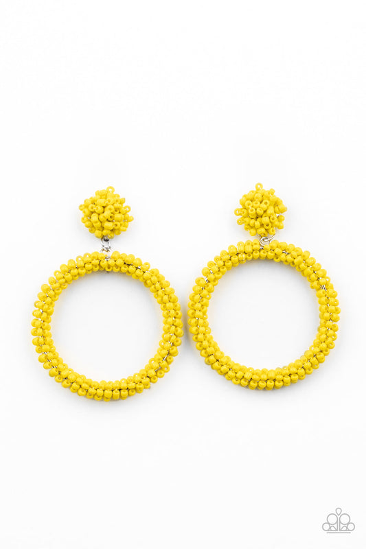 Paparazzi Be All You Can BEAD - Yellow Earrings - Paparazzi jewelry images