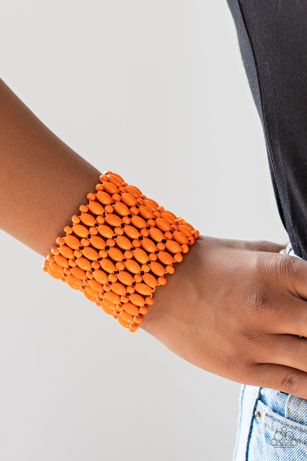 Paparazzi Way Down In Kokomo - Orange Wooden Beads Bracelet - Pusher P