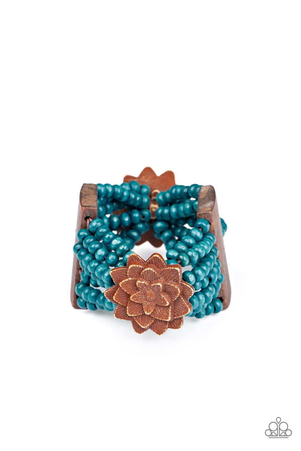 Paparazzi Tropical Sanctuary - Blue Wooden Bracelet - Pusher P