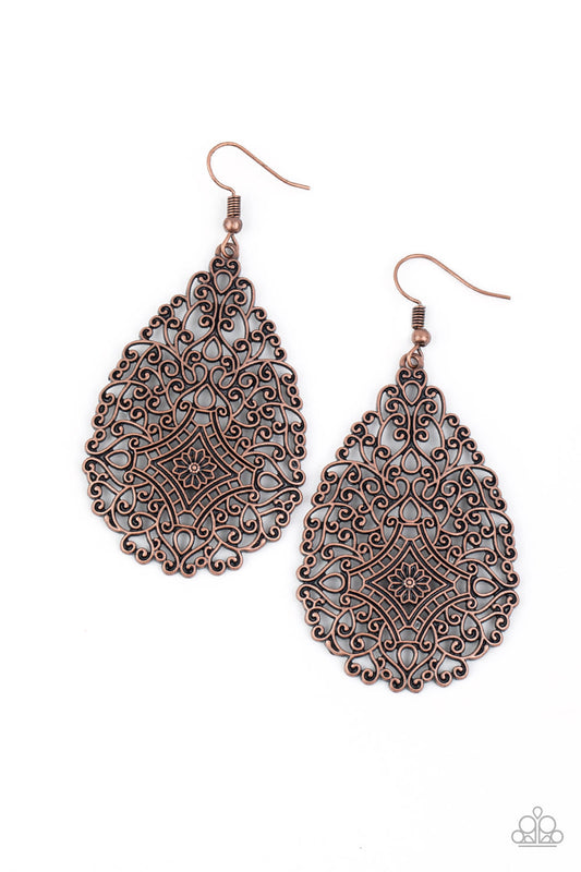 Paparazzi Napa Valley Vintage - Copper Antiqued Earrings