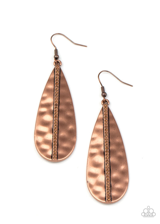 Paparazzi On The Up and UPSCALE - Copper Earrings - Pusher P