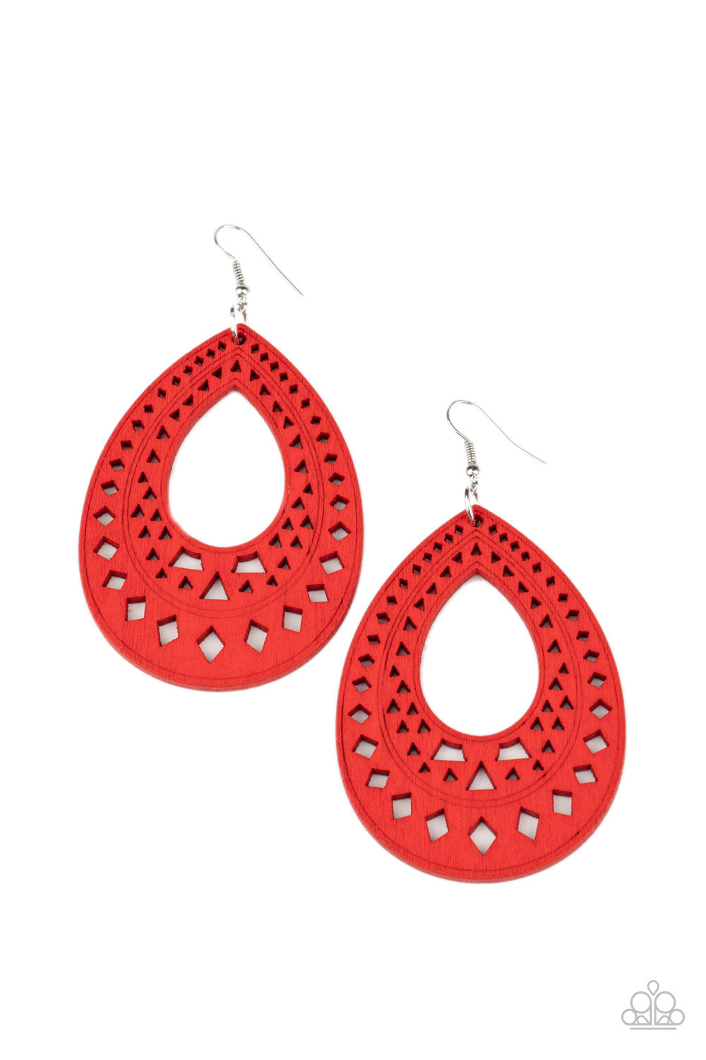 Paparazzi Belize Beauty - Red Earrings - Pusher P