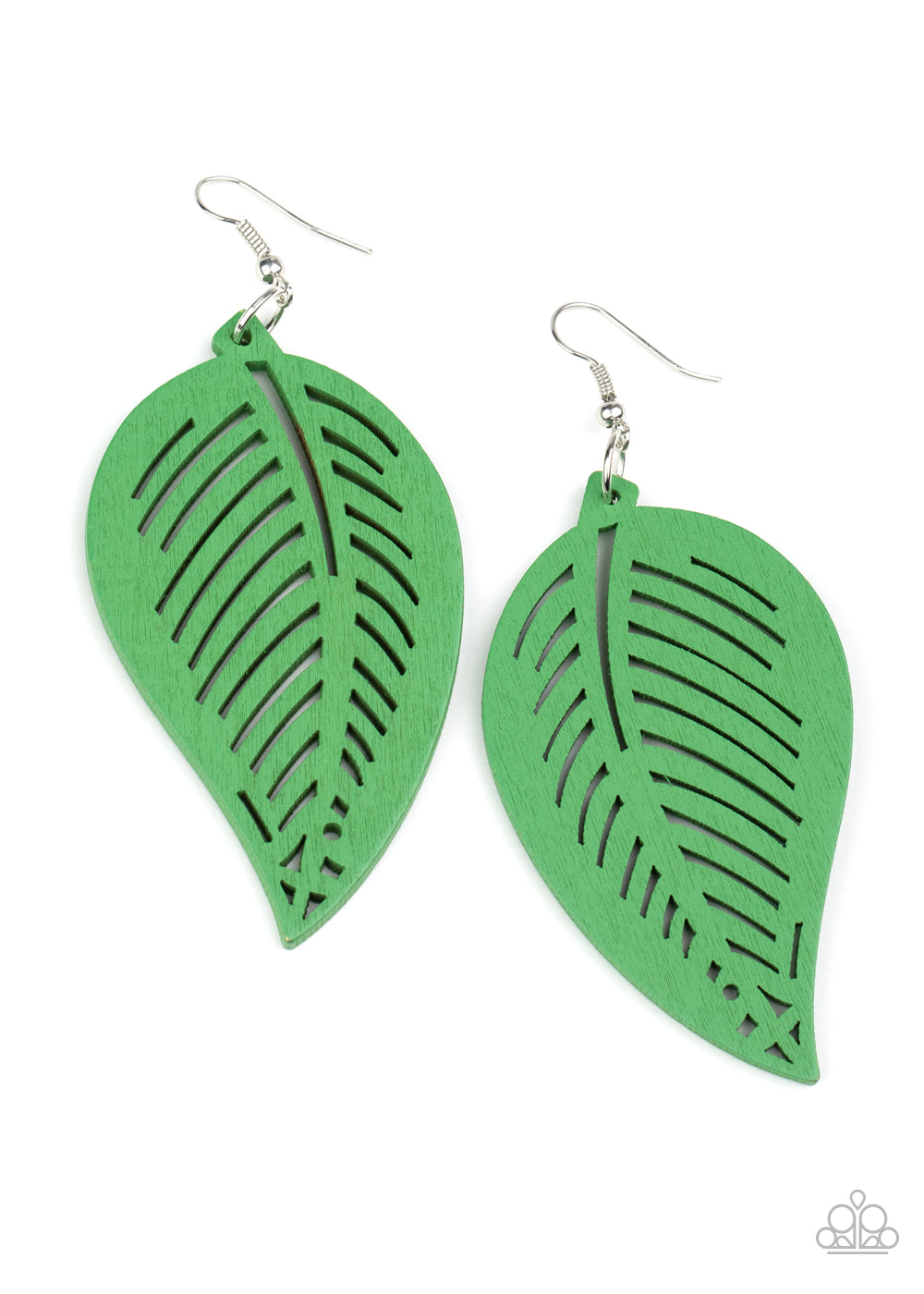 Paparazzi Tropical Foliage - Green Earrings - Pusher P