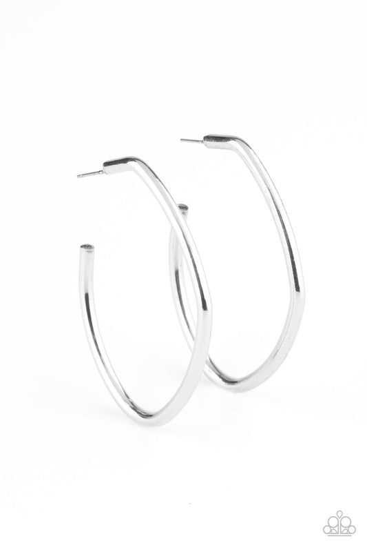 Paparazzi Rough It Up - Silver Hoop Earrings - Pusher P