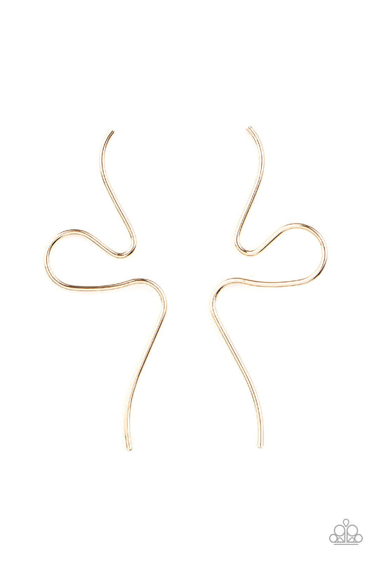 Paparazzi Heavy Metal Minimalist - Gold Earrings - Pusher P