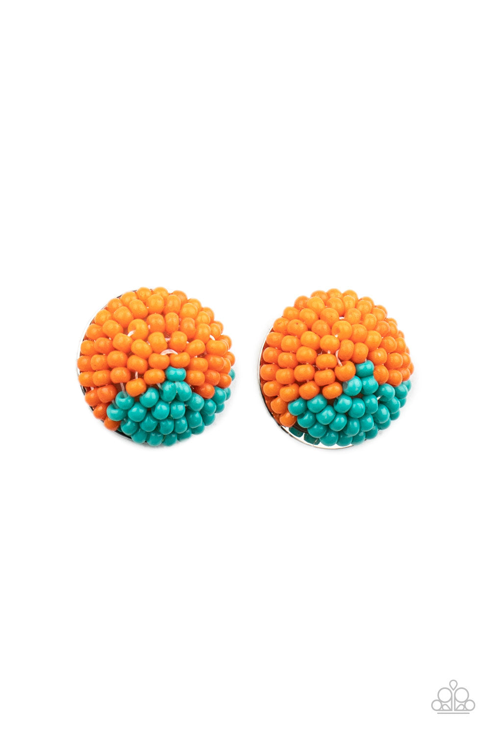 Paparazzi As Happy As Can BEAD - Orange Earrings - Pusher P