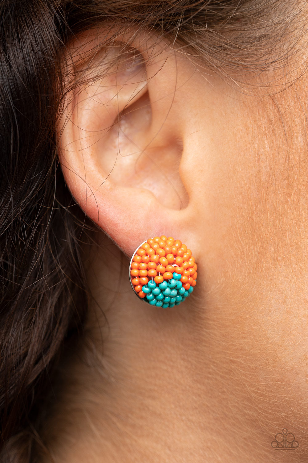 Paparazzi As Happy As Can BEAD - Orange Earrings - Pusher P