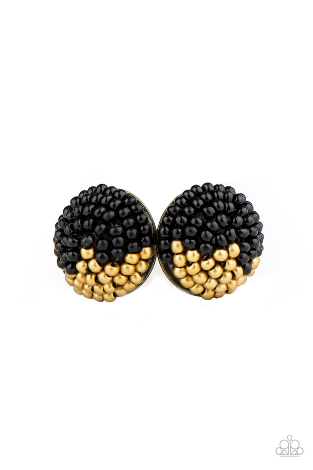 Paparazzi As Happy As Can BEAD - Black Earrings - Pusher P