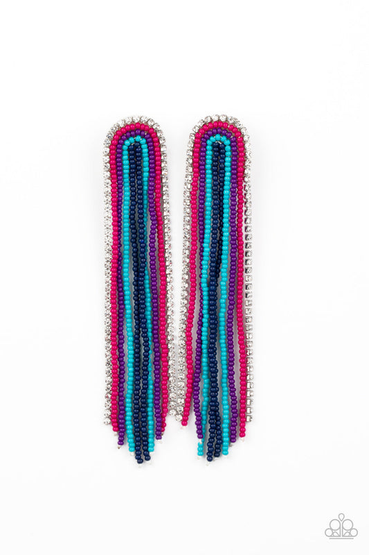 Paparazzi Let There BEAD Light - Multi Seed Bead Earrings - Pusher P