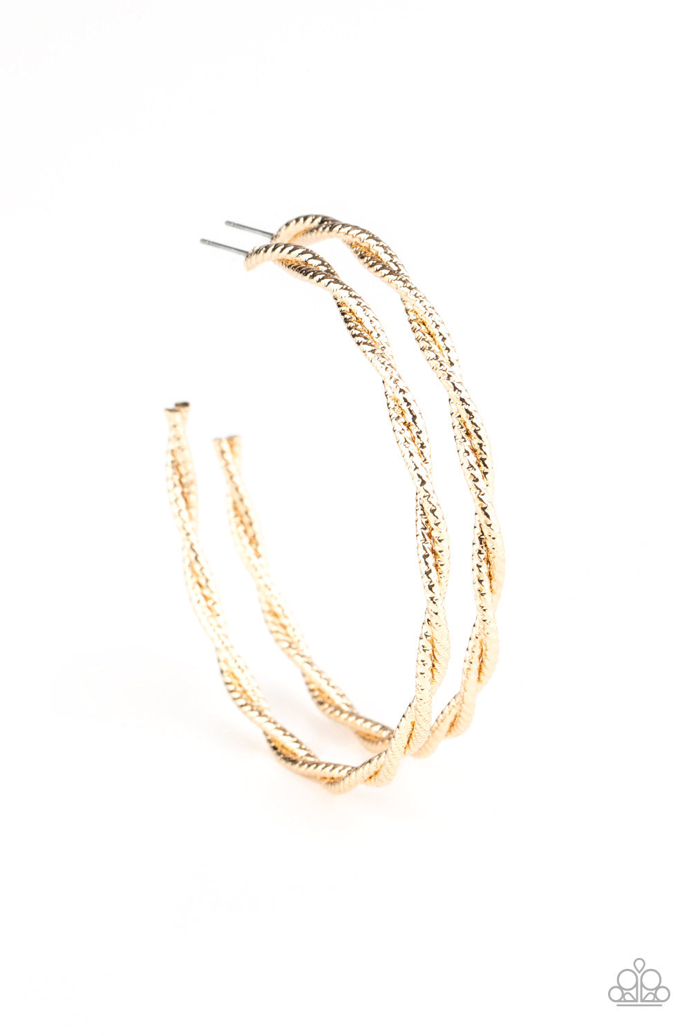 Paparazzi Totally Throttled - Gold Hoop Earrings - Pusher P