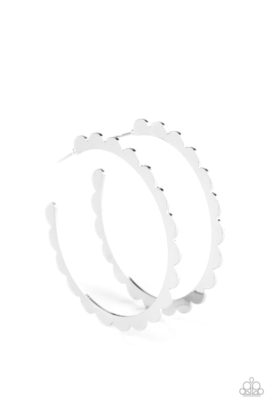 Paparazzi Radiant Ridges - Silver Hoop Earrings - Pusher P