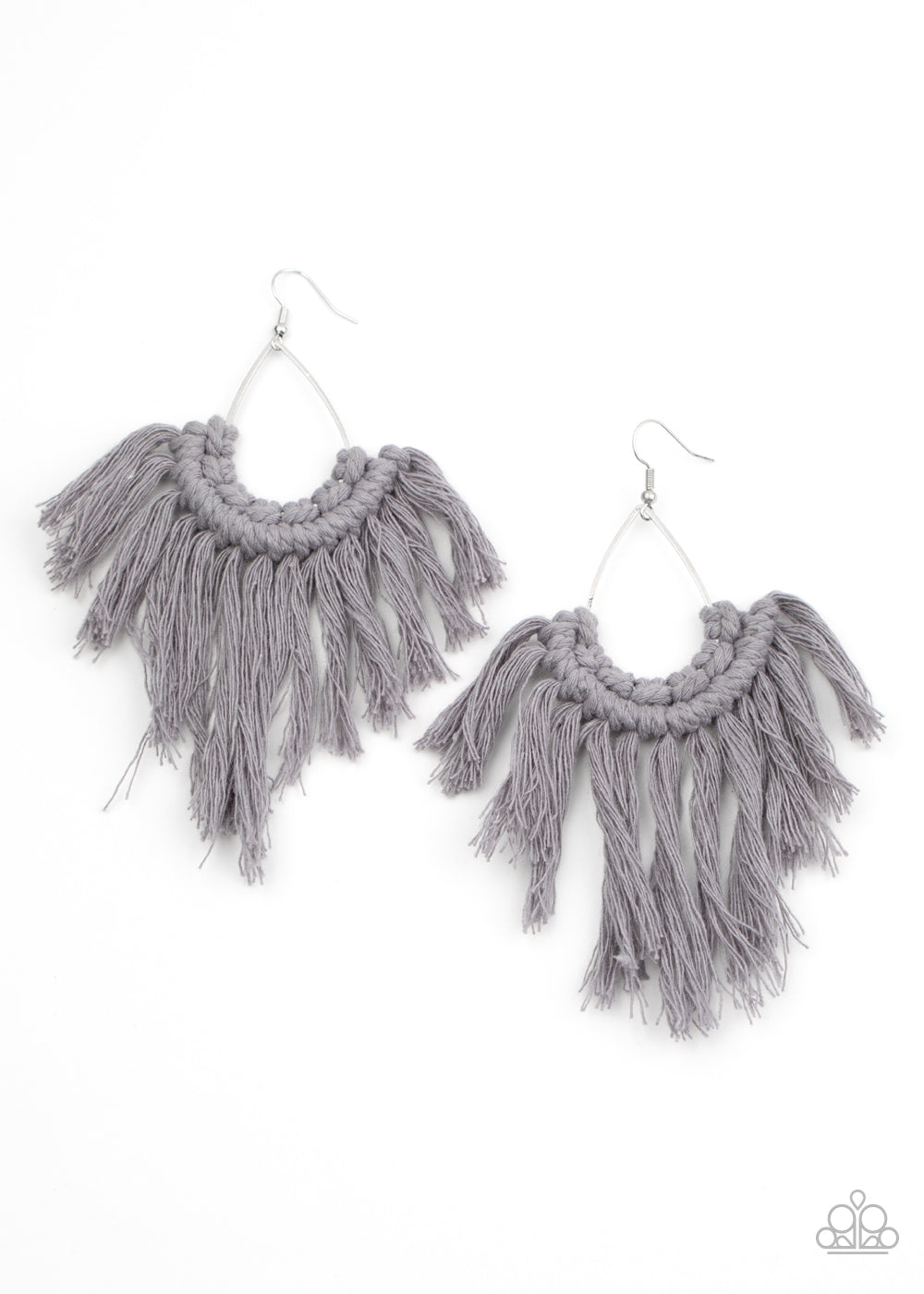 Paparazzi Wanna Piece Of MACRAME? - Silver Earrings - Pusher P