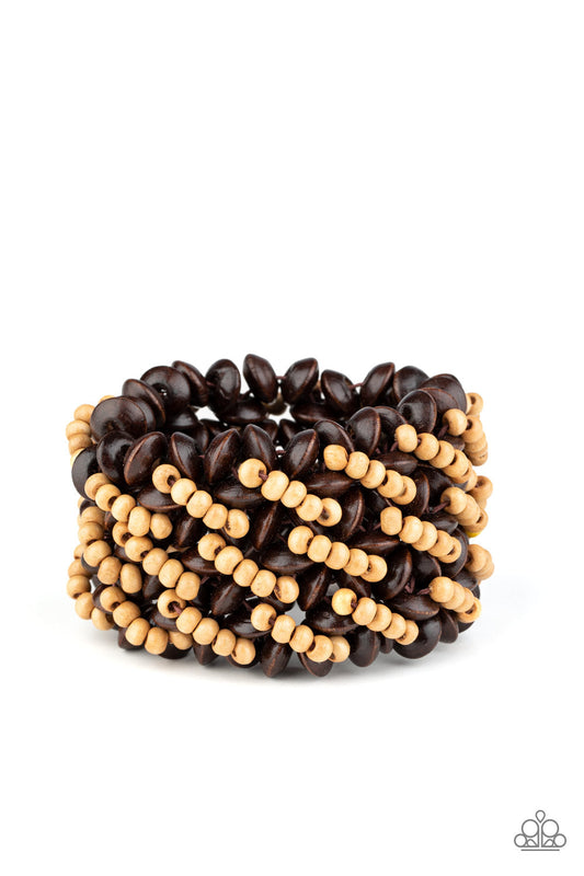 Paparazzi Cozy in Cozumel - Brown Bracelet - Pusher P