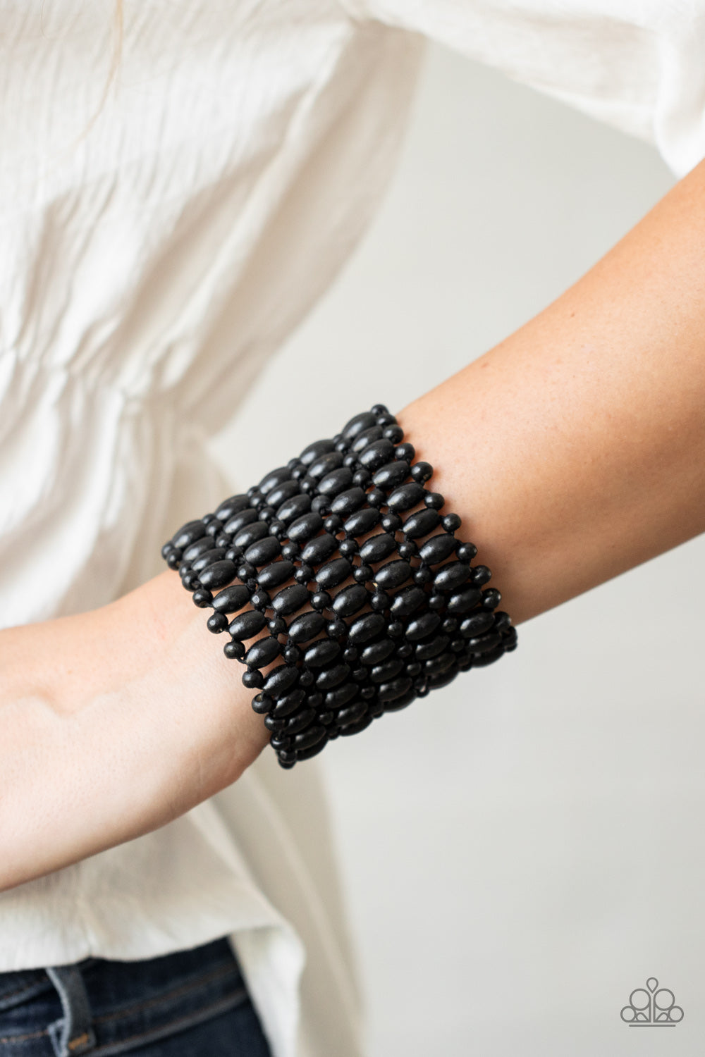 Paparazzi Way Down In Kokomo - Black Wooden Beads Bracelet - Pusher P