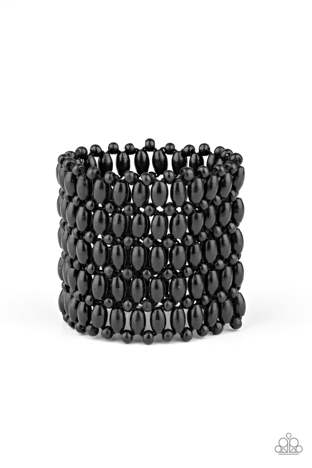 Paparazzi Way Down In Kokomo - Black Wooden Beads Bracelet - Pusher P