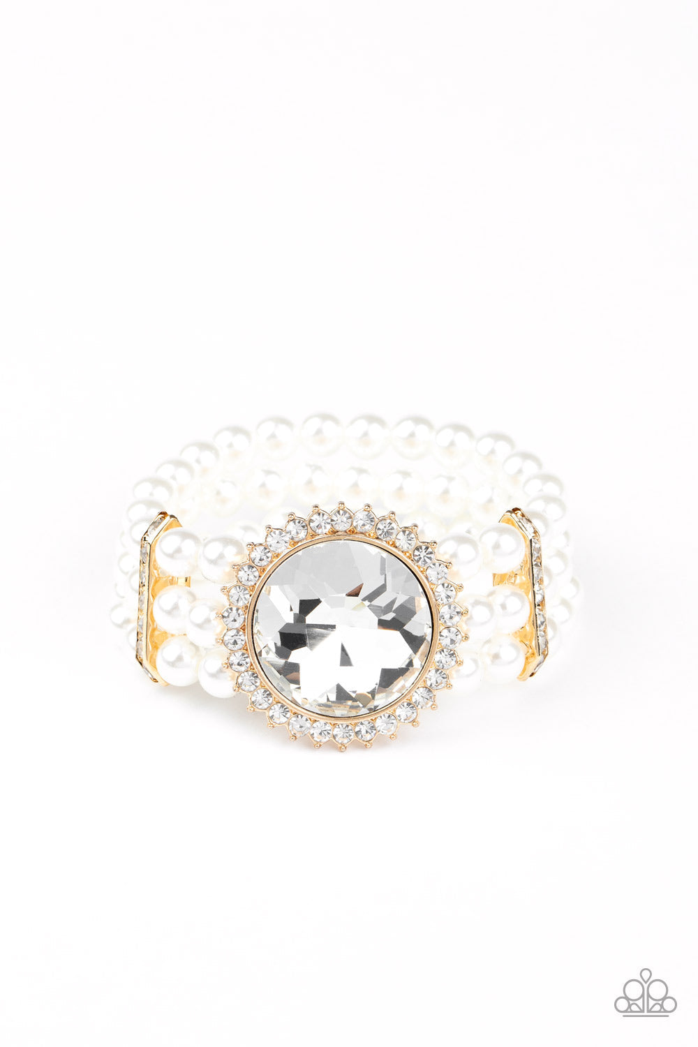 Paparazzi Speechless Sparkle - Gold Pearl Bracelet - Pusher P