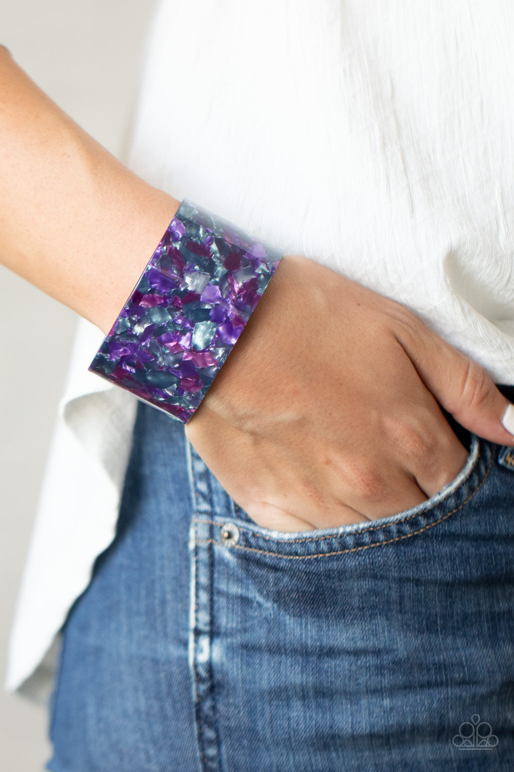 Paparazzi Freestyle Fashion - Purple Acrylic Bracelet - Pusher P