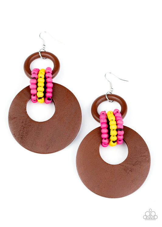 Paparazzi Beach Day Drama - Multi Earrings - Pusher P