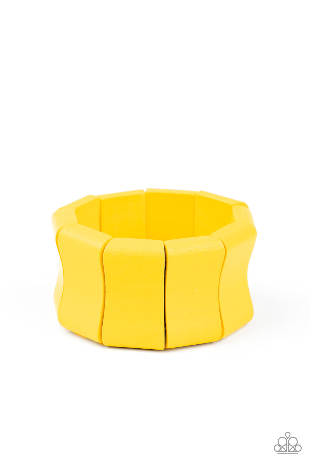 Paparazzi Caribbean Couture - Yellow Wooden Bracelet - Pusher P