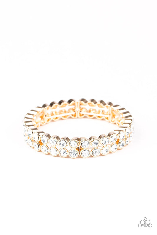 Paparazzi Come and Get It! - Gold Rhinestone Bracelet - Pusher P