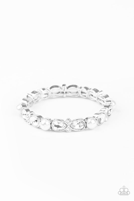 Paparazzi Frosted Finery - White Bracelet - Pusher P