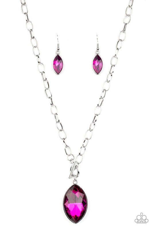 Paparazzi Unlimited Sparkle - Pink Rhinestone Necklace - Pusher P