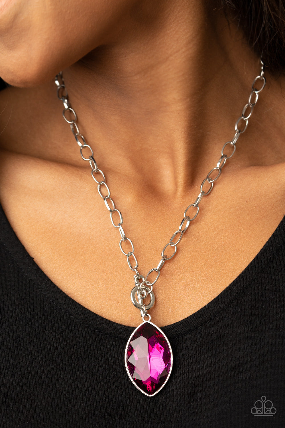 Paparazzi Unlimited Sparkle - Pink Rhinestone Necklace - Pusher P
