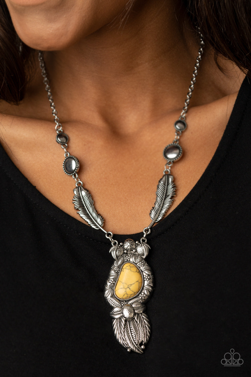 Paparazzi Ruler of The Roost - Yellow Necklace - Pusher P